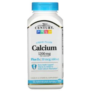 21st Century Liquid Filled Calcium Plus D3, 600 Mg, 90 Rapid Release Softgels
