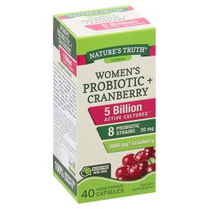 Nature's Truth Women's Probiotic + Cranberry, 40 Vegetarian Capsules