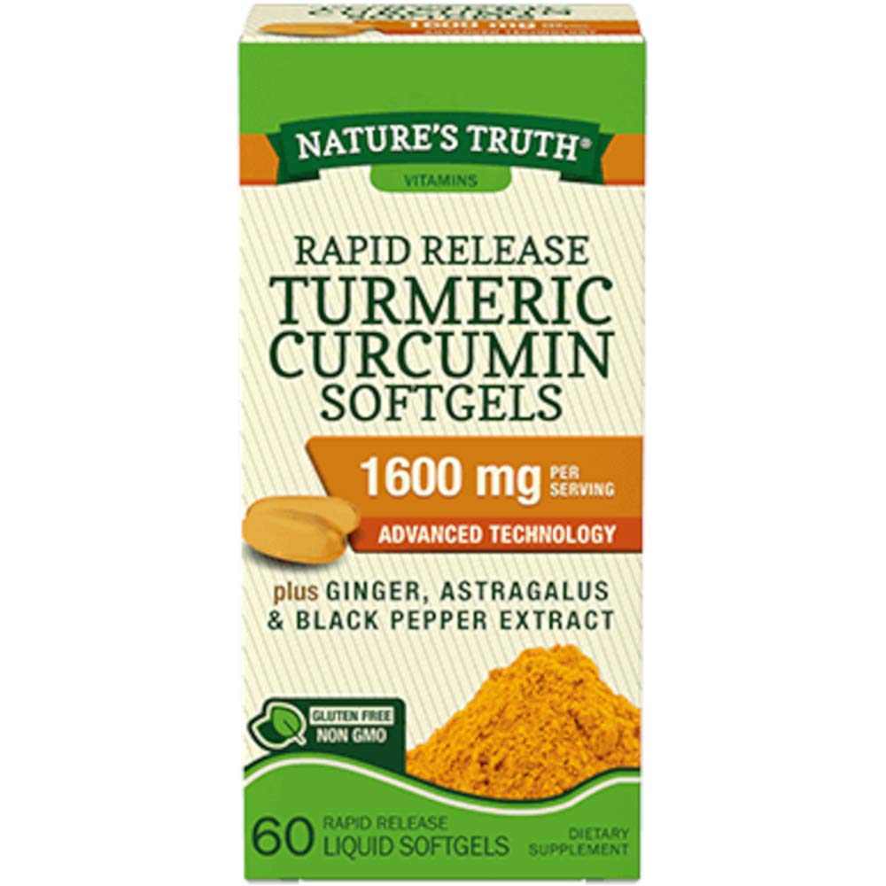 Nature's Truth Turmeric Curcumin, 1600 Mg, Rapid Release Liquid Softgels