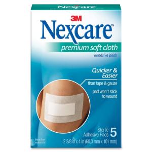 Nexcare Premium Soft Cloth Adhesive Pad, 2-3/8 In X 4 In, 5 Ct