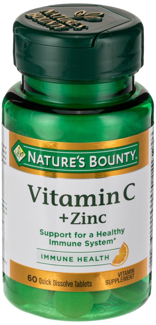 Nature's Bounty Vitamin C Plus Zinc, 60 Quick Dissolve Tablets