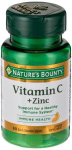Nature's Bounty Vitamin C Plus Zinc, 60 Quick Dissolve Tablets