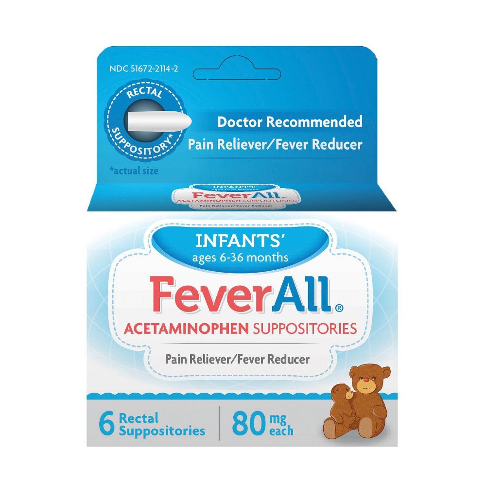 FeverAll Acetaminophen, 80 Mg, Infants, Suppositories