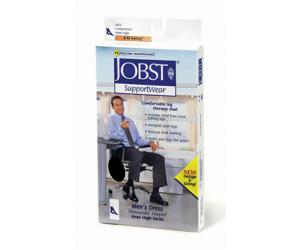 Jobst Men's Dress Knee High 8-15 Closed Toe Socks, Black, Small