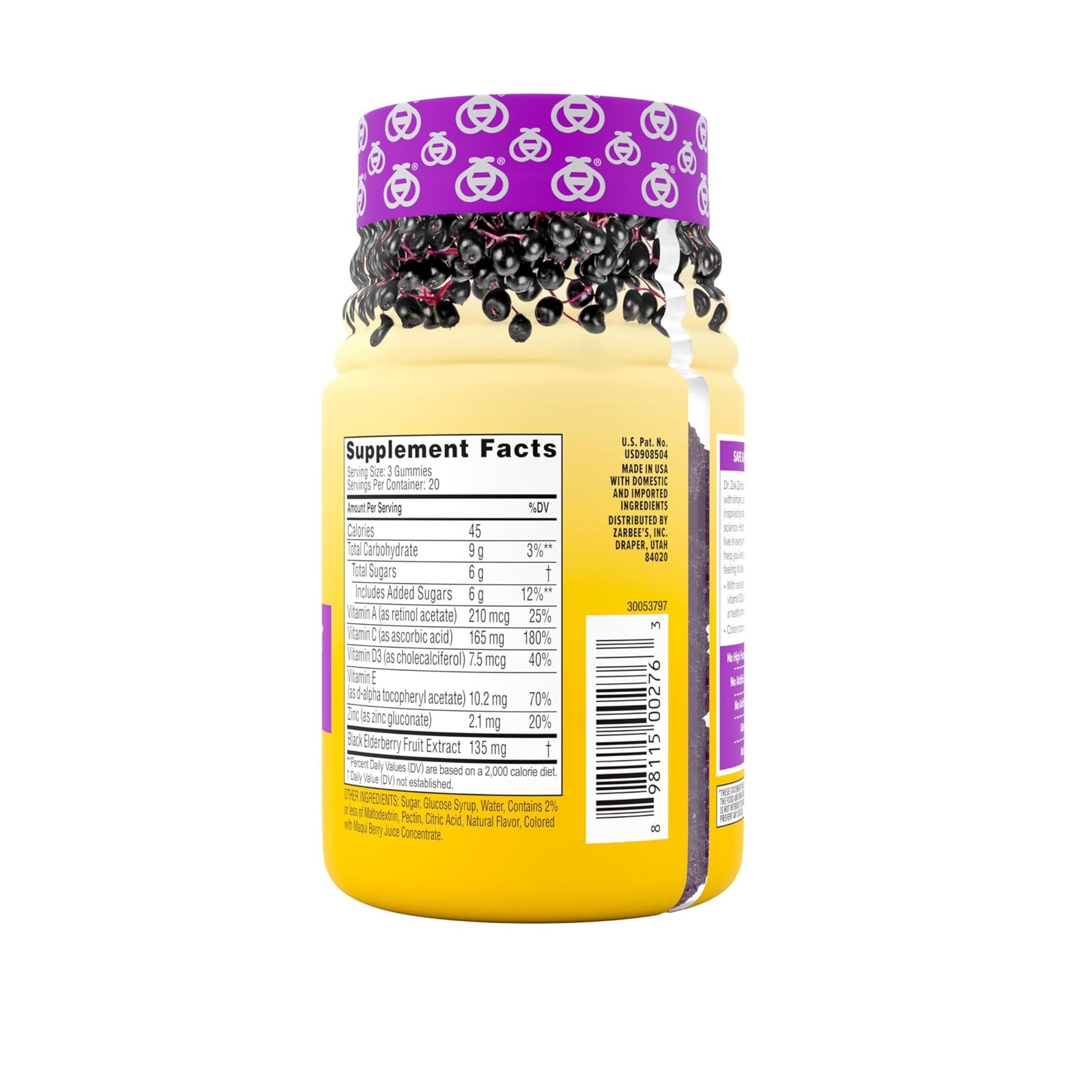 Zarbee's Daily Immune Support With Elderberry Adult Dietary Supplement