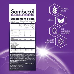 Sambucol Black Elderberry, Berry Flavor, For Kids, Syrup 4 Fl Oz