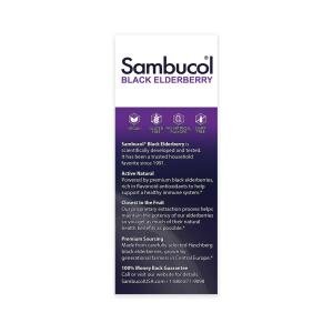 Sambucol Black Elderberry, Berry Flavor, For Kids, Syrup 4 Fl Oz