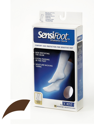 Jobst Sensifoot Knee High Brown Socks, Medium Each