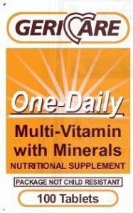 GeriCare One Daily Multivitamins With Minerals 100 Tablets