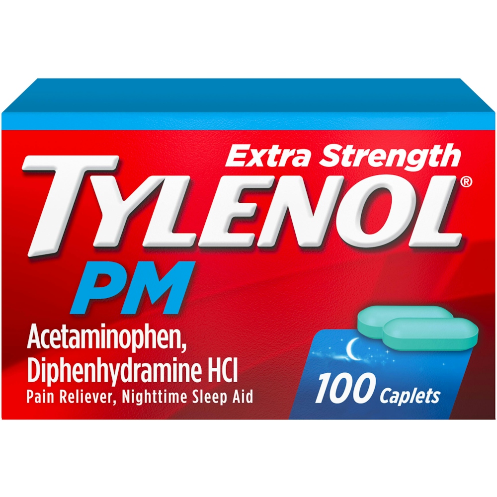 Tylenol PM Extra Strength Pain Reliever & Sleep Aid Caplets, 500 Mg Acetaminophen