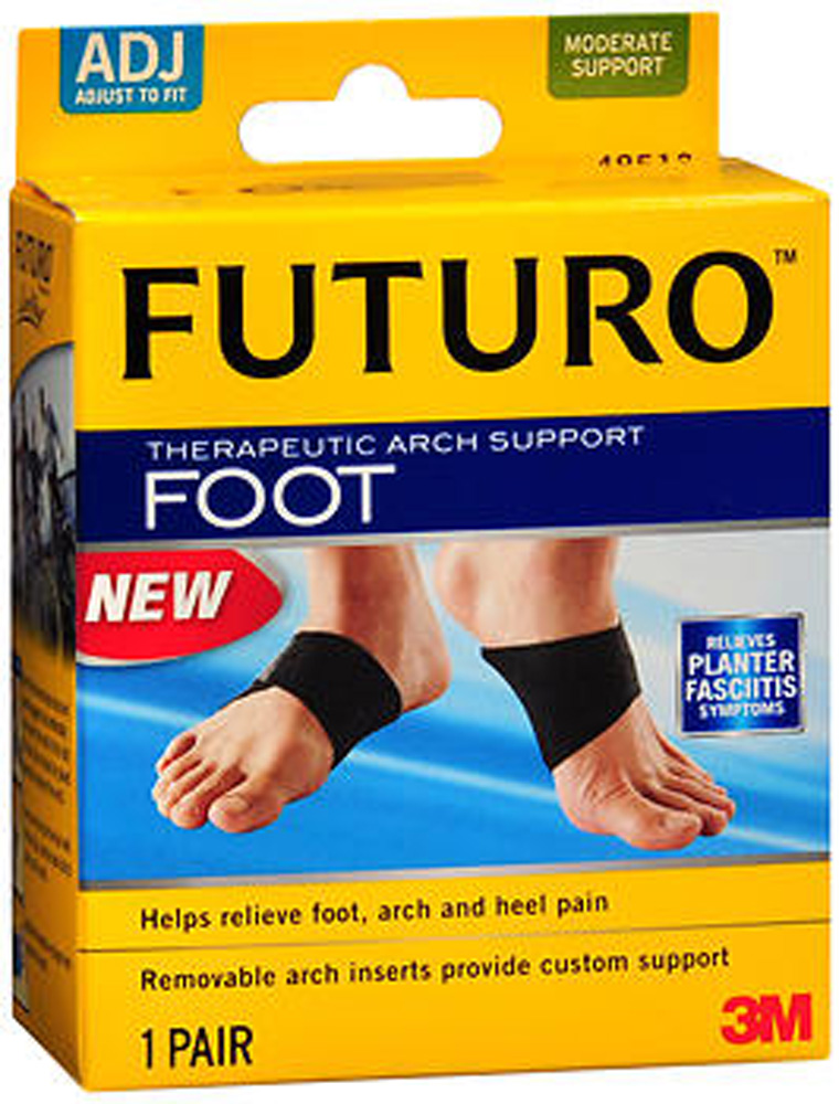 Futuro Therapeutic Arch Support Foot Brace, Black, Adjustable
