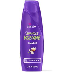 Aussie Paraben-free Miracle Volume Shampoo W/ Plum & Bamboo For Fine Hair, 12.1 Fl Oz