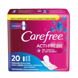 Carefree Acti-Fresh Body Shape Pantiliners Regular Unscented - 20 Liners