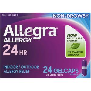 Allegra Allergy Relief, Indoor/Outdoor, 24 Hr, Non Drowsy, Gelcaps