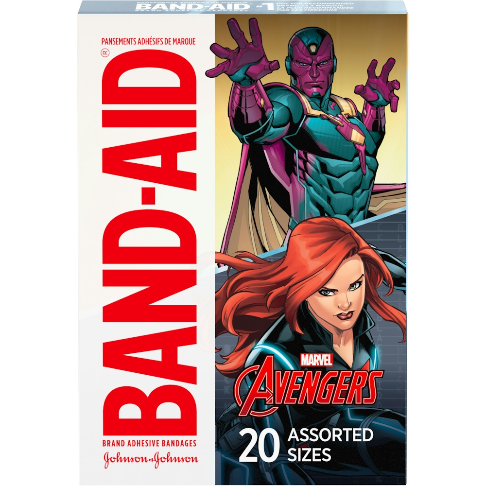 Band-Aid Brand Adhesive Bandages For Minor Cuts, Marvel Avengers Characters, Assorted Sizes