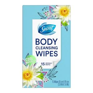Secret Wipes, Cleansing, Body, Cool Waterlily