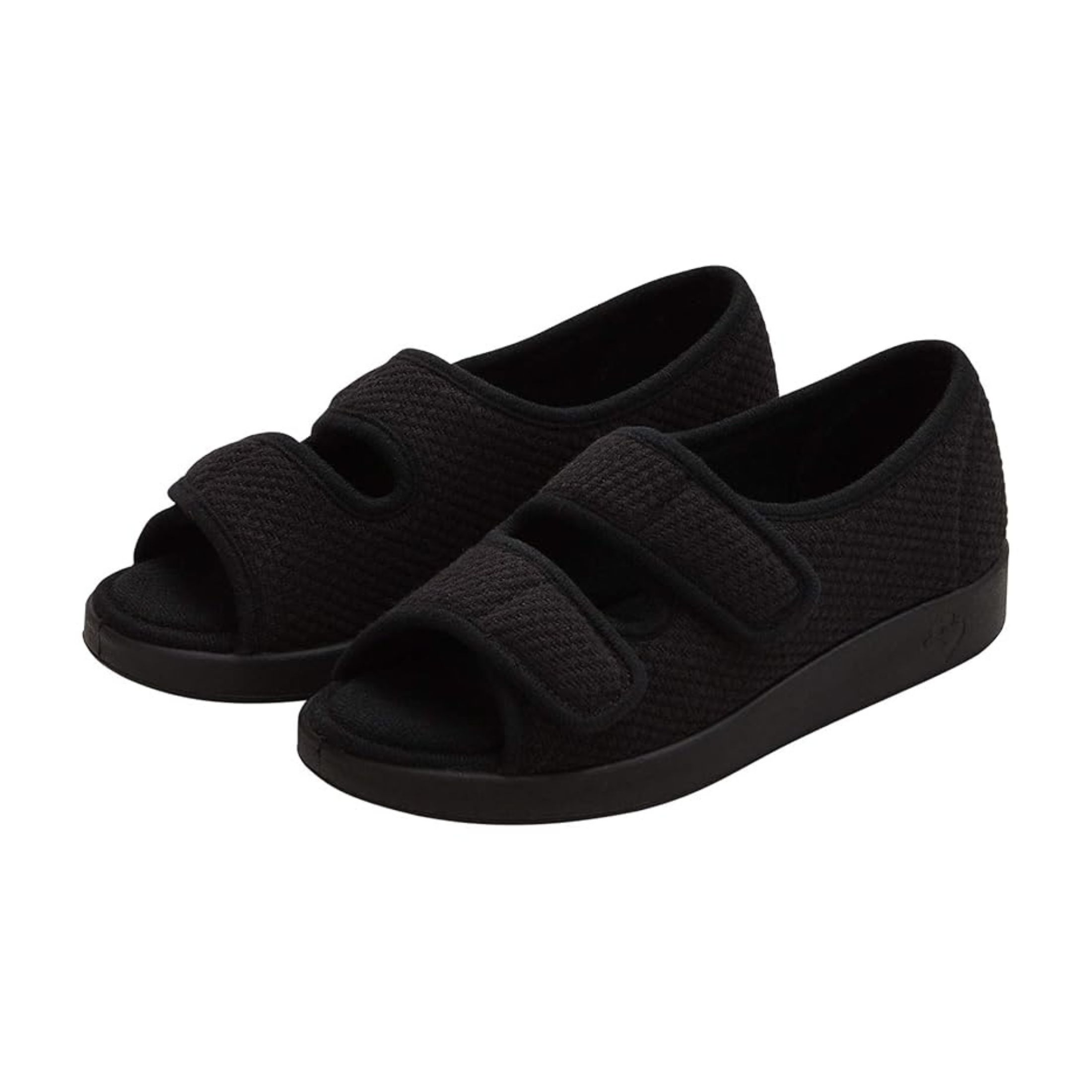 Silverts Womens Extra Extra Wide Easy Closure Slippers Black