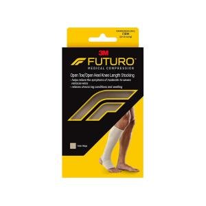 Futuro Therapeutic Knee Length Stocking Open Toe/Heel Firm Large Beige