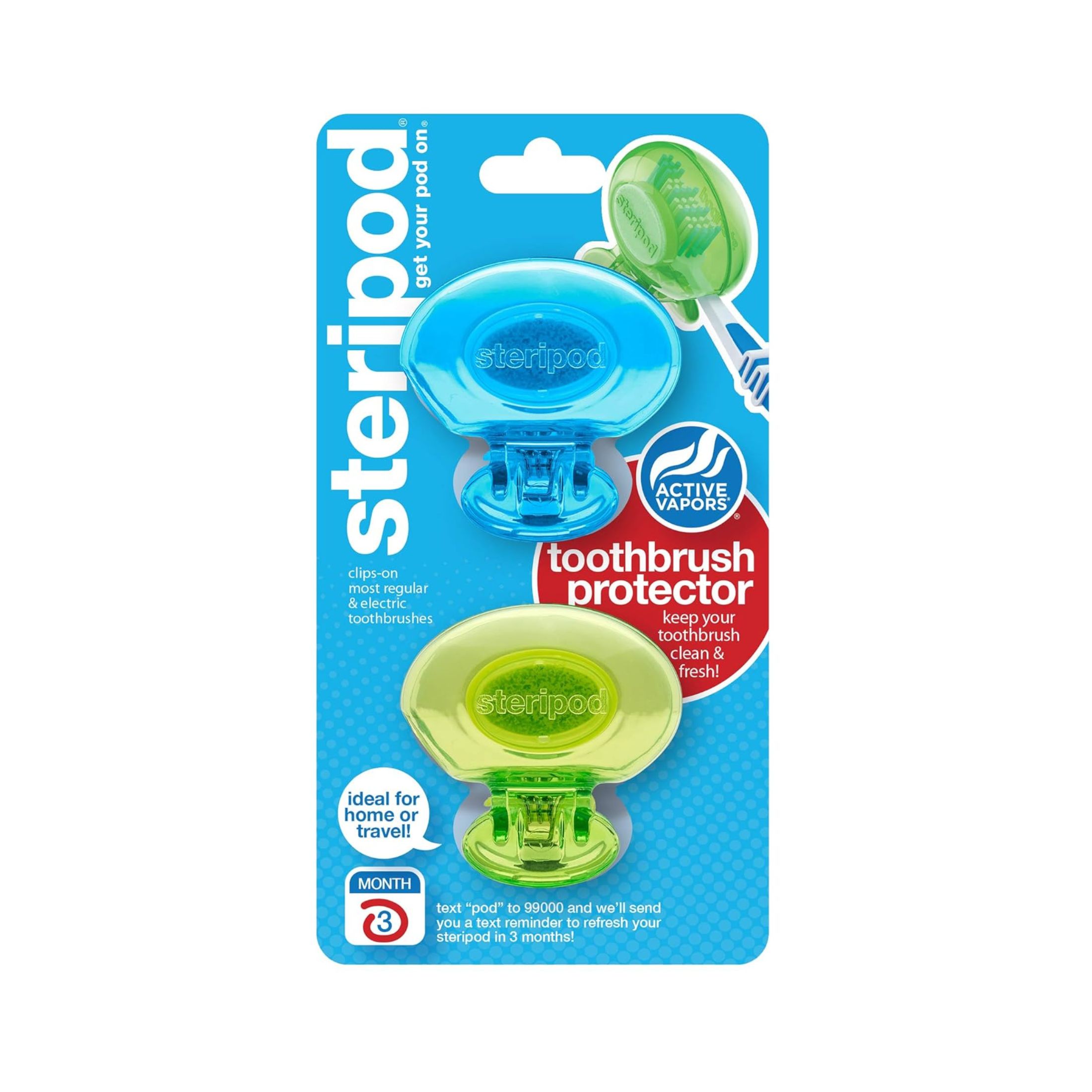 Steripod Toothbrush Protector, 2 Pack