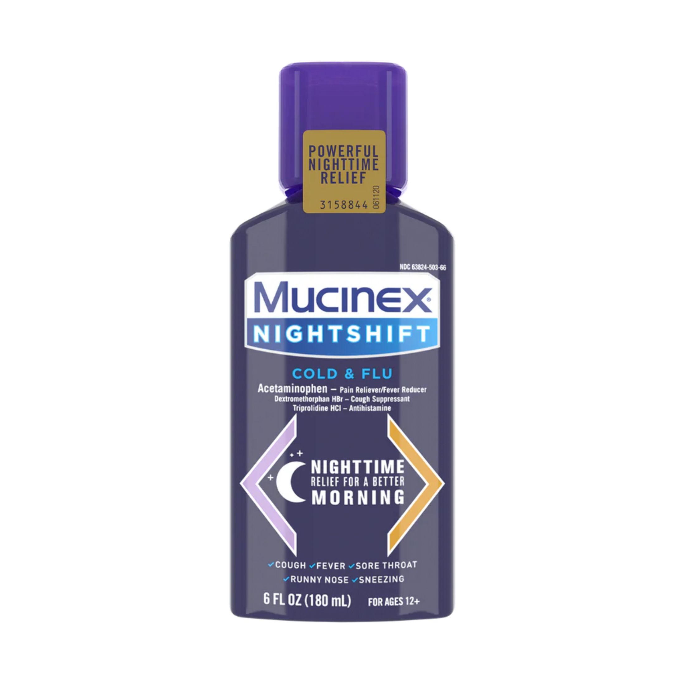 Mucinex Fast Max NightShift Cold/Flu AIO 6 Oz