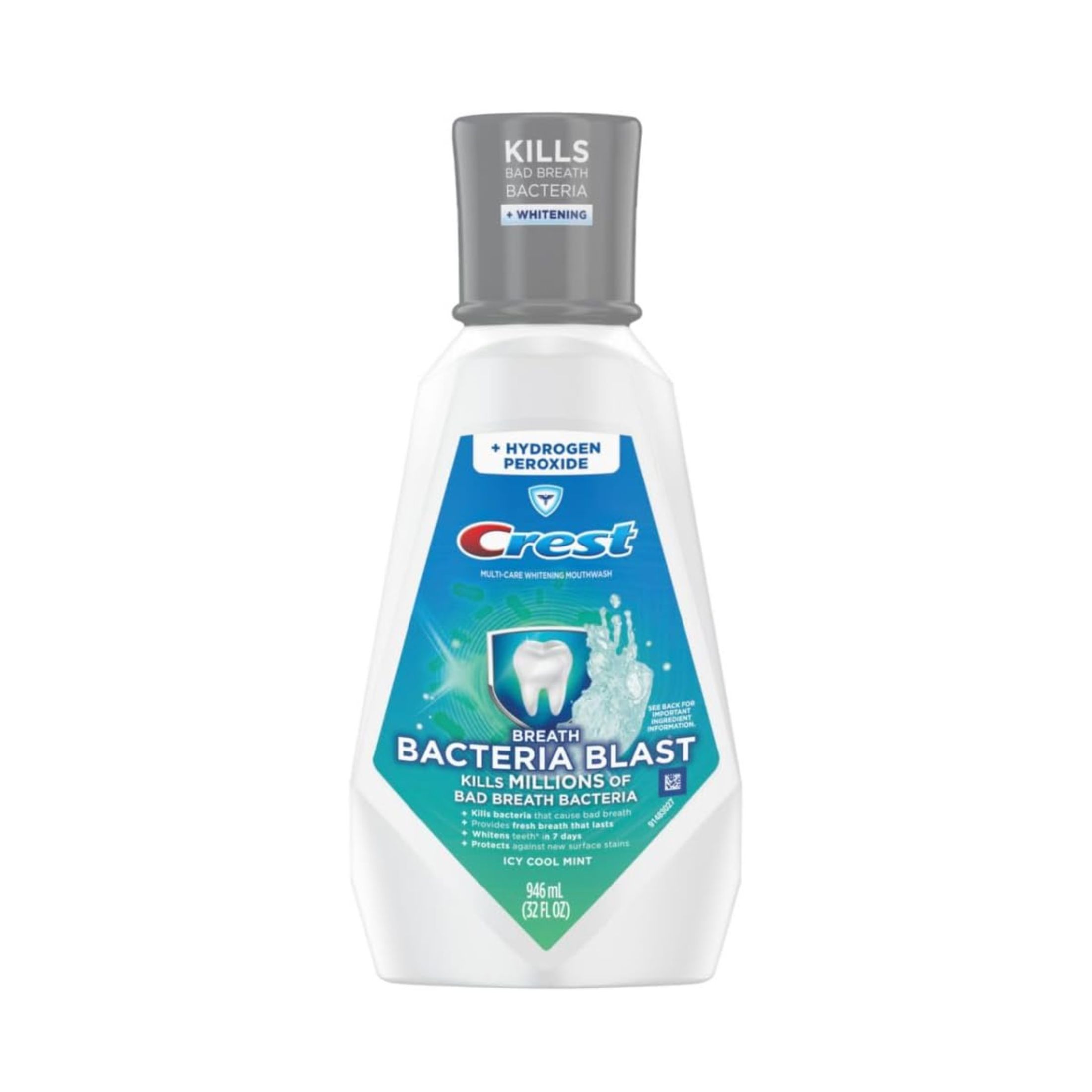 Crest Mouthwash, Breath Bacteria Blast, Icy Cool Mint