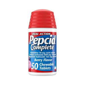 Pepcid Complete, Acid Reducer + Antacid, Dual Action, Chewable Tablets, Cool Mint Flavor
