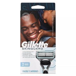 Gillette Skin Guard Men's Razor Handle + 2 Blade Refills 1 Set