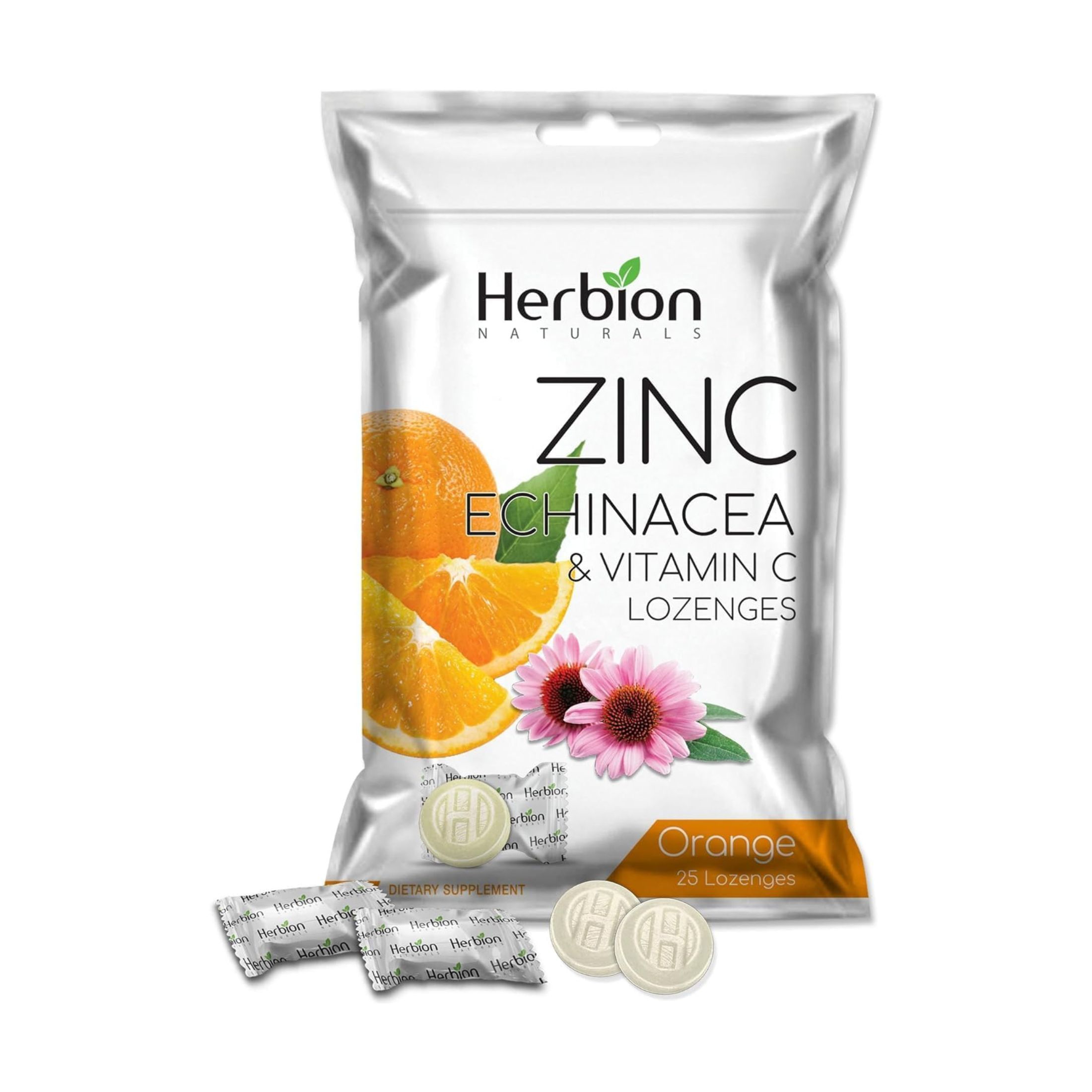 Herbion Naturals Zinc Echinacea Vitamin C Lozenges - Orange - 25ct
