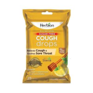 Herbion Naturals Cough Drops Bag Sugar Free Honey Lemon