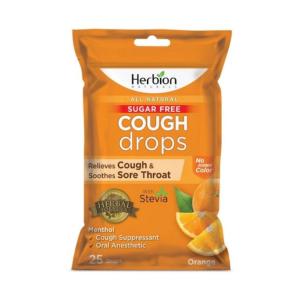 Herbion Naturals Cough Drops Bag Sugar Free Orange