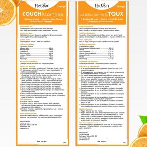 Herbion Naturals Cough Drops Bag Sugar Free Orange