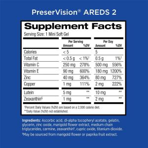 Preservision Bausch + Lomb Eye Vitamin & Mineral Supplement AREDS 2 Formula