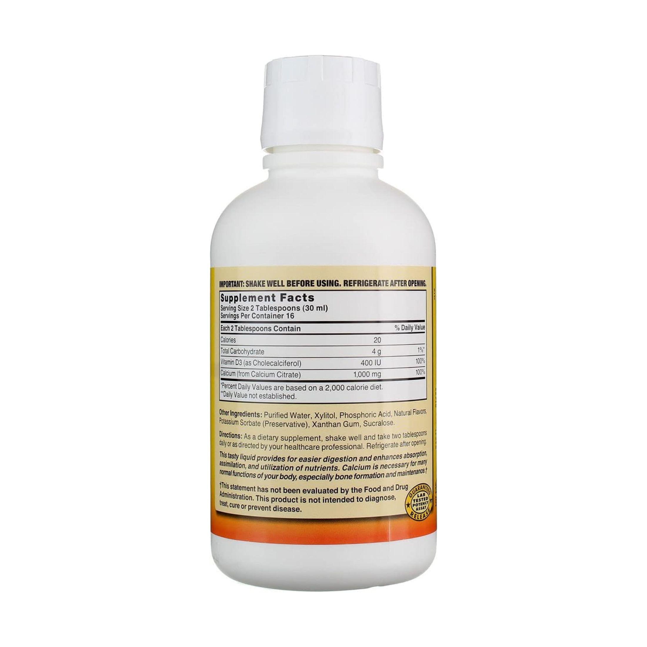 Nature's Blend Calcium Citrate + Vitamin D3 Liquid, Blueberry, 1000 Mg, 16 Oz