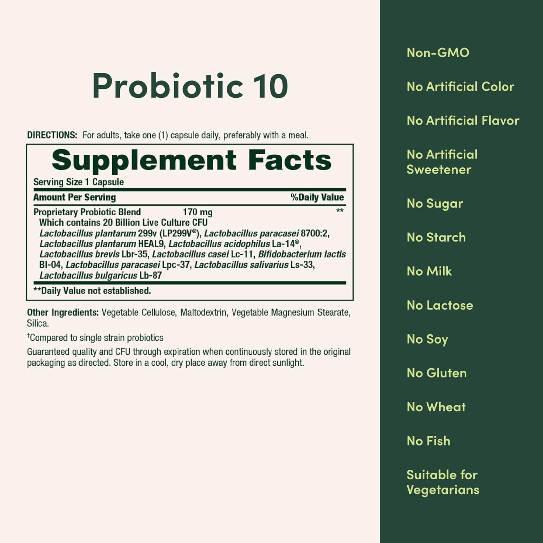 Nature's Bounty Probiotic 10, Ultra Strength, Capsules