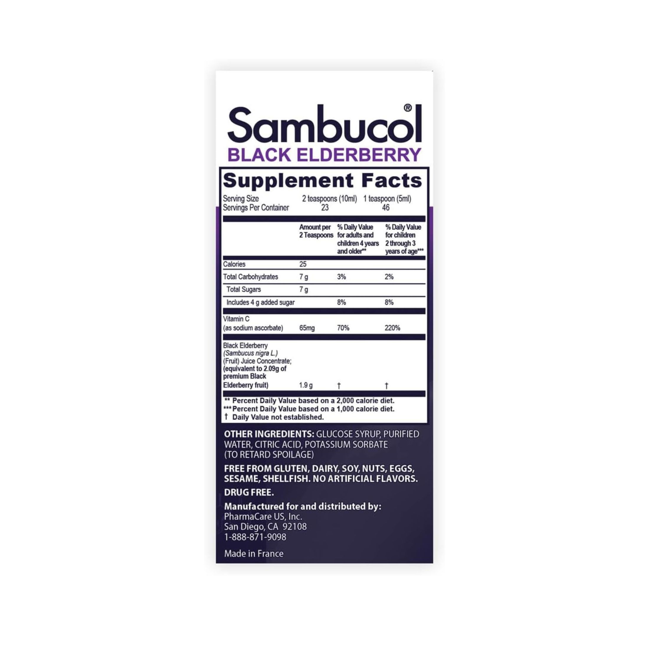 Sambucol Black Elderberry Original Formula Dietary Supplement Syrup, 7.8 Fl Oz