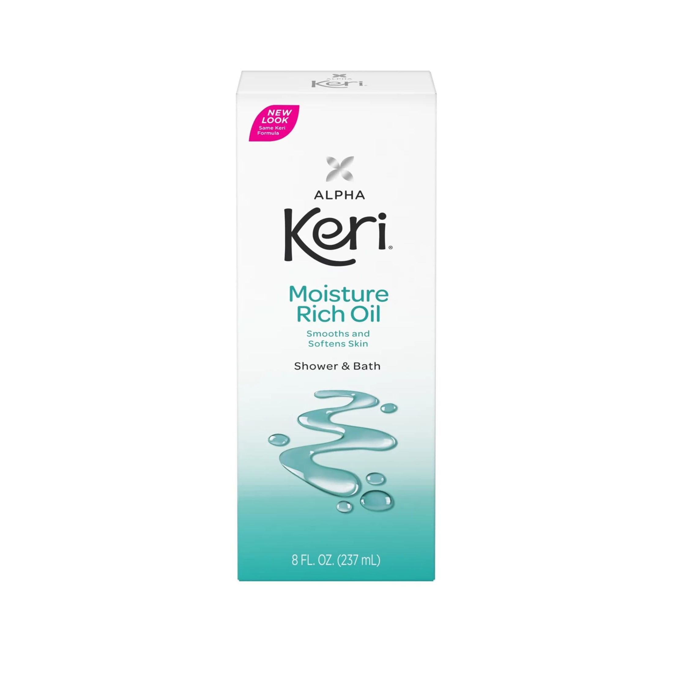 Keri Moisture Rich Shower Bath Oil, Clear, 8 Ounce