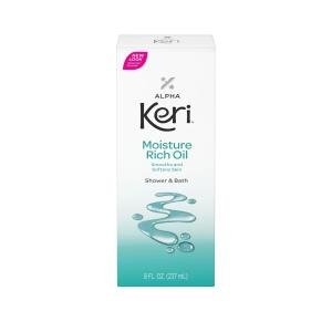 Keri Moisture Rich Shower Bath Oil, Clear, 8 Ounce