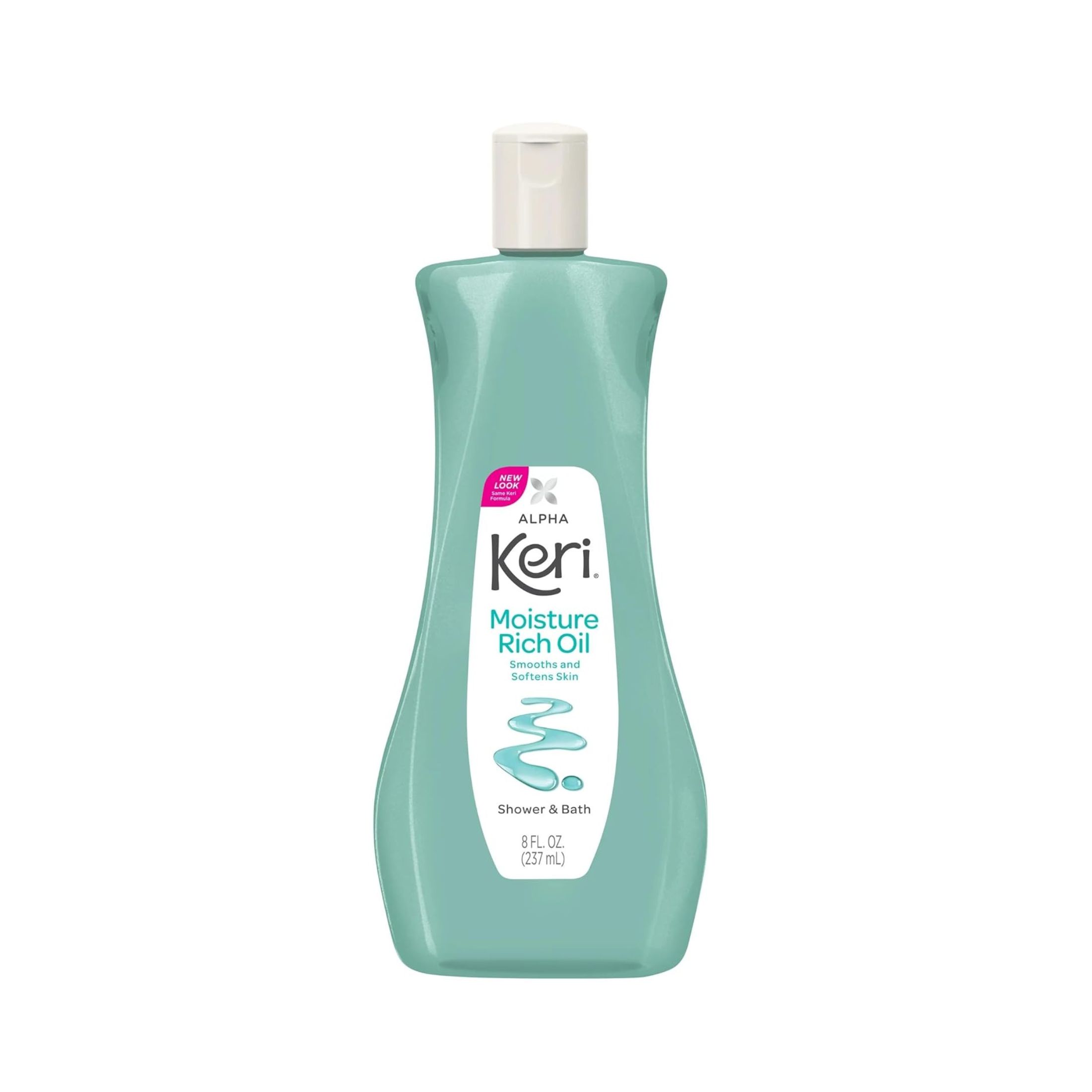 Keri Moisture Rich Shower Bath Oil, Clear, 8 Ounce