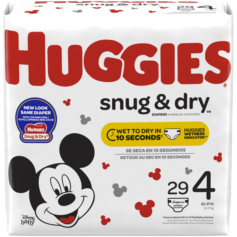 Huggies Snug & Dry Diapers, Size 4, 29 Count (Packaging May Vary)