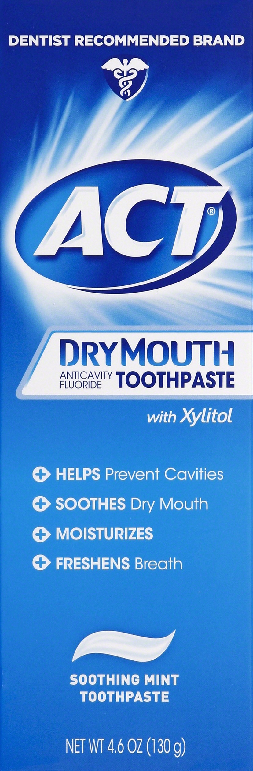 ACT Dry Mouth Toothpaste, Anticavity Fluoride, Soothing Mint