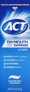 ACT Dry Mouth Toothpaste, Anticavity Fluoride, Soothing Mint