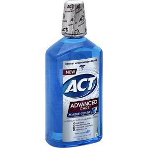 ACT Advanced Care Plaque Guard Mouthwash Frosted Mint 34 Oz