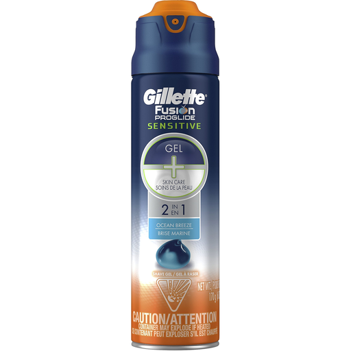 Gillette Fusion ProGlide Sensitive 2 In 1 Ocean Breeze Men's Shave Gel - 6oz