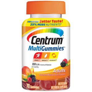 Centrum MultiGummies Gummy Multivitamin For Adults, Multivitamin/Multimineral Supplement With Vitamins D, B And E, Assorted Fruit Flavor