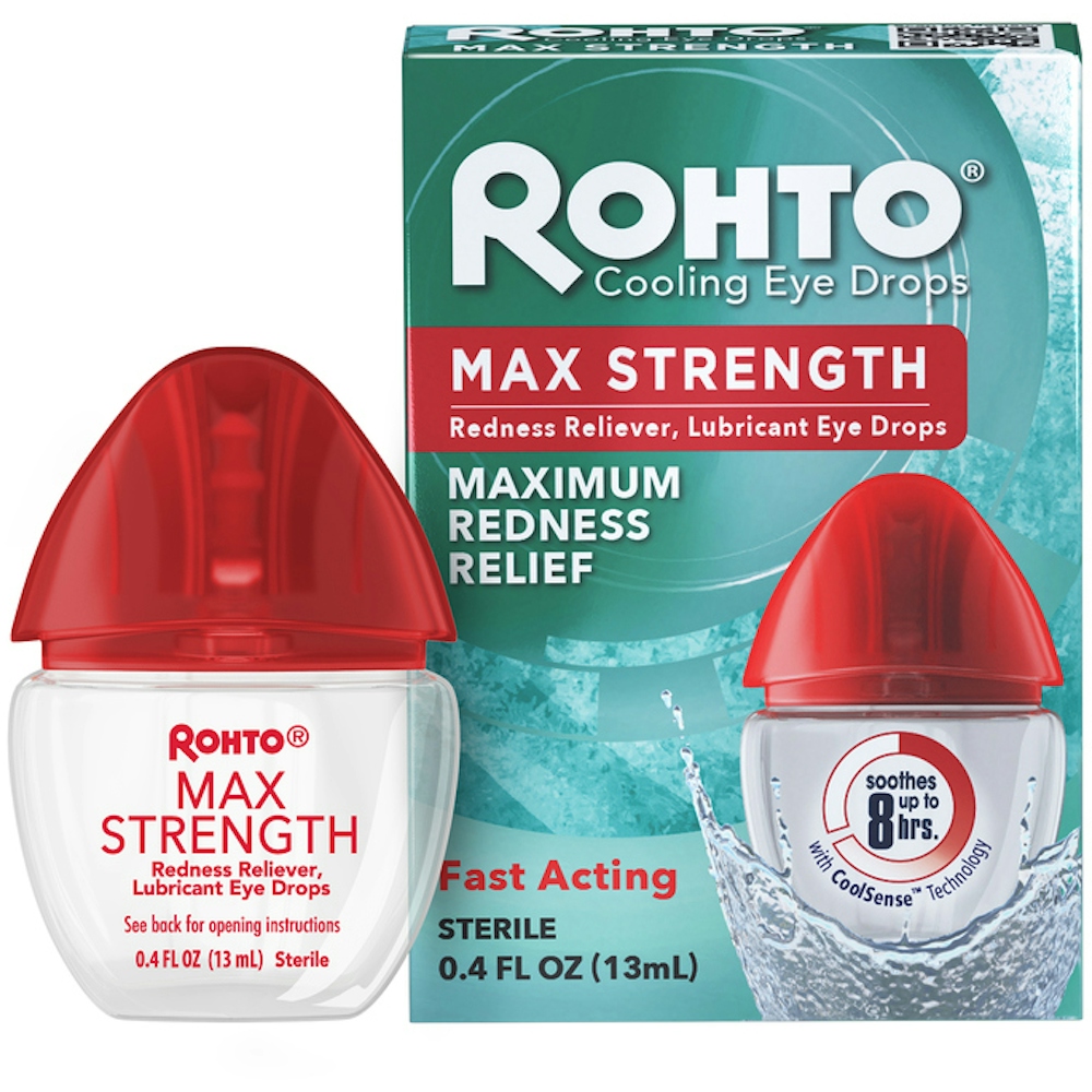 Rohto Eye Drops, Cooling, Max Strength, Maximum Redness Relief 0.4 Fl Oz
