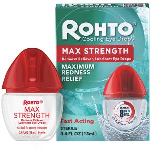 Rohto Eye Drops, Cooling, Max Strength, Maximum Redness Relief 0.4 Fl Oz