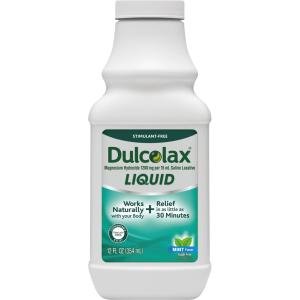 Dulcolax Saline Laxative, Liquid, Mint Flavor 12 Oz