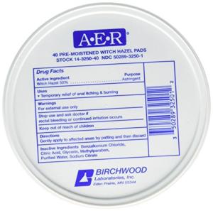 A.e.r Birchwood Laboratories Pre-Moistened Witch Hazel Pads
