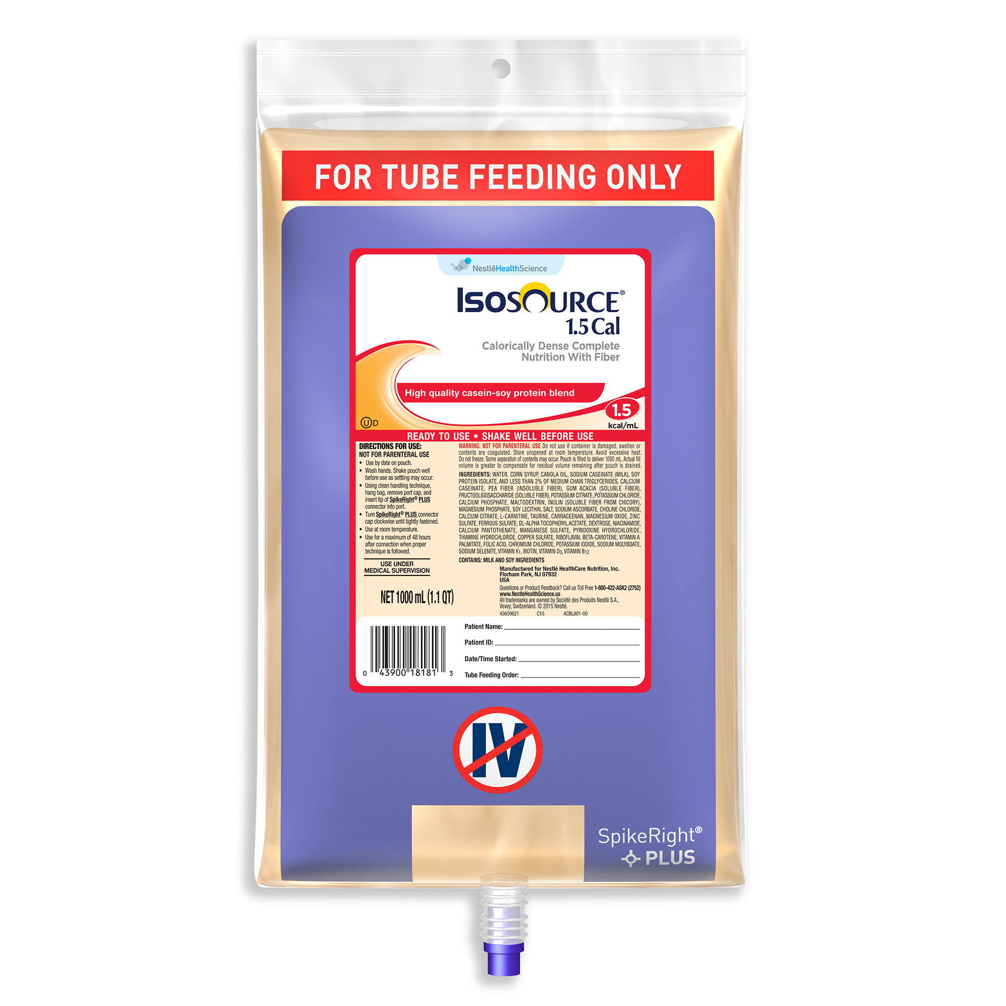 Nestle Isosource 1.5 Cal 1.1 Qt. Bag