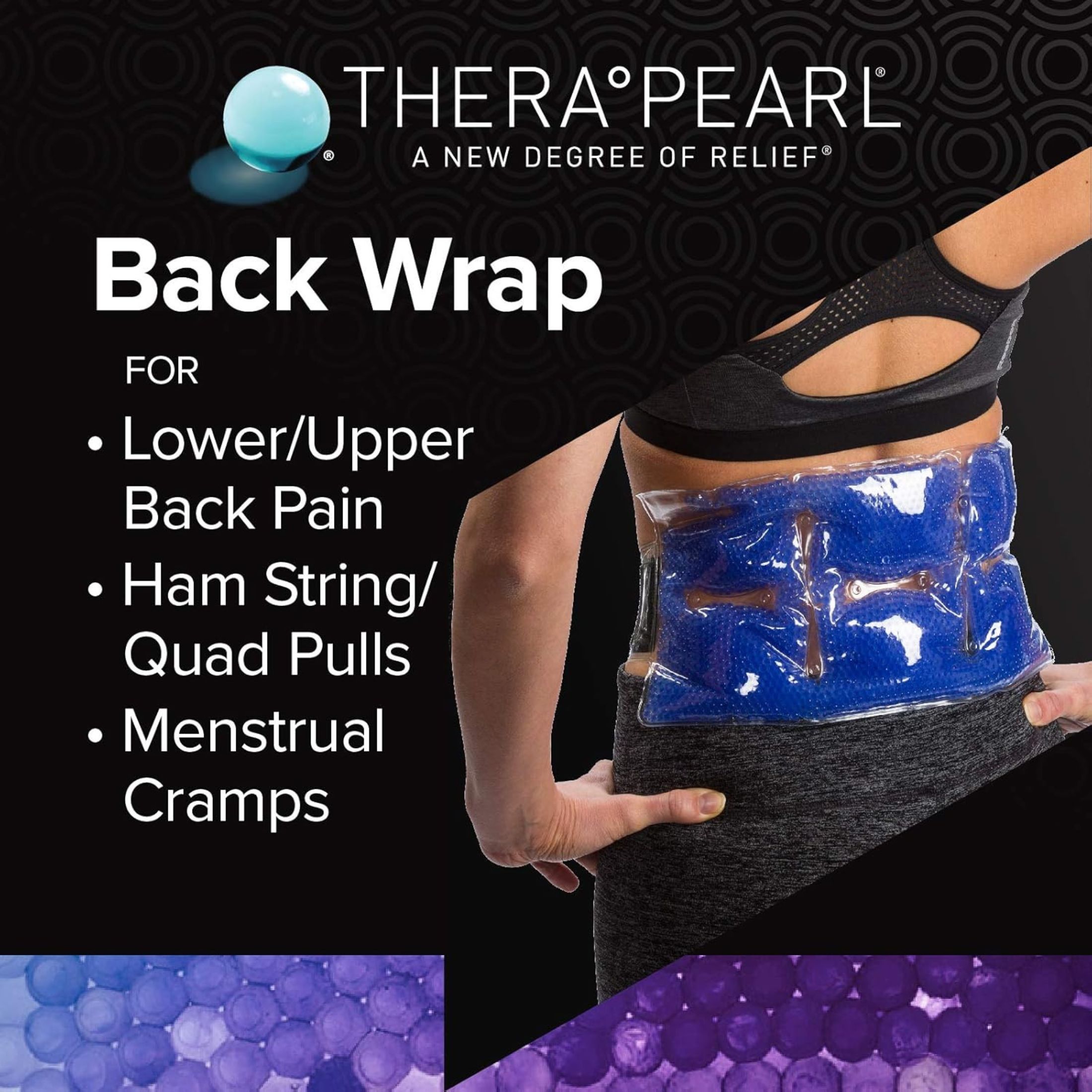 TheraPearl Back Wrap, Reusable Hot Cold Therapy Pack With Gel Beads